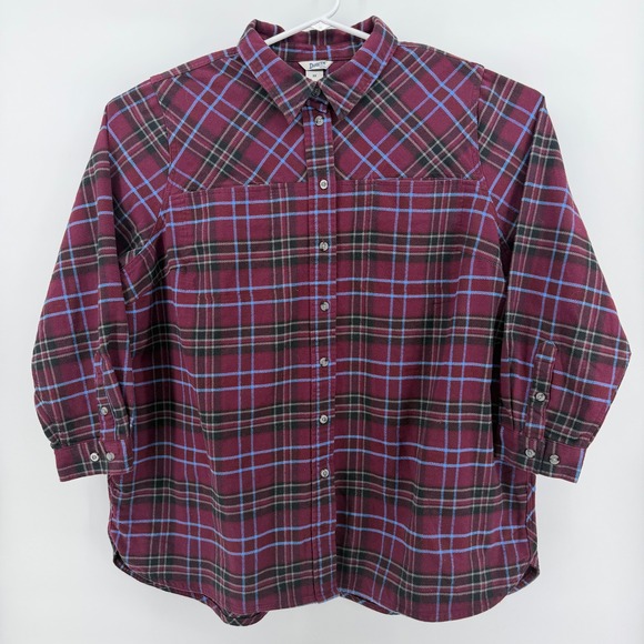 Duluth Trading Company Mens Flannel Shirt Plaid Long Sleeve Button Up 3XL Pocket - Picture 2 of 13